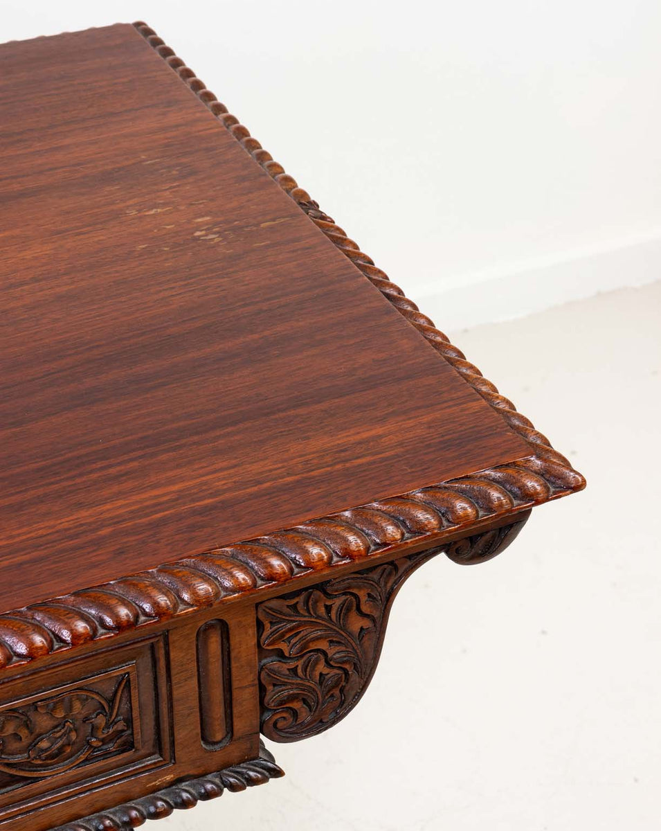 Anglo Indian Carved Writing Table – The Antique And Artisan Gallery Online