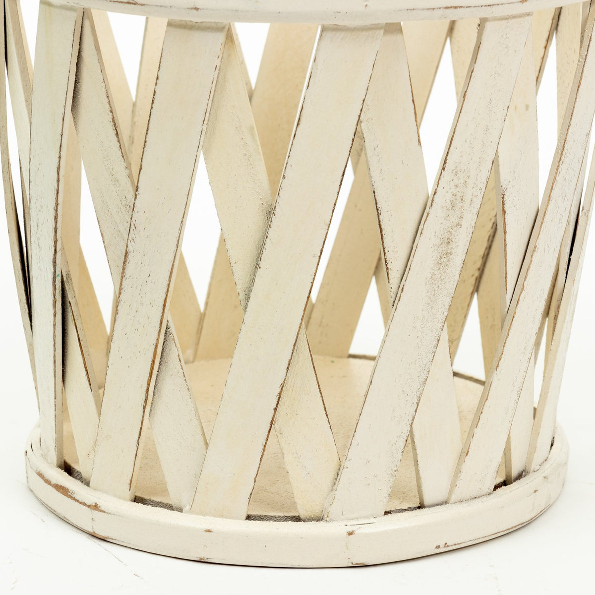 White Painted Large Indian Popsicle Cache Pot – The Antique And Artisan ...