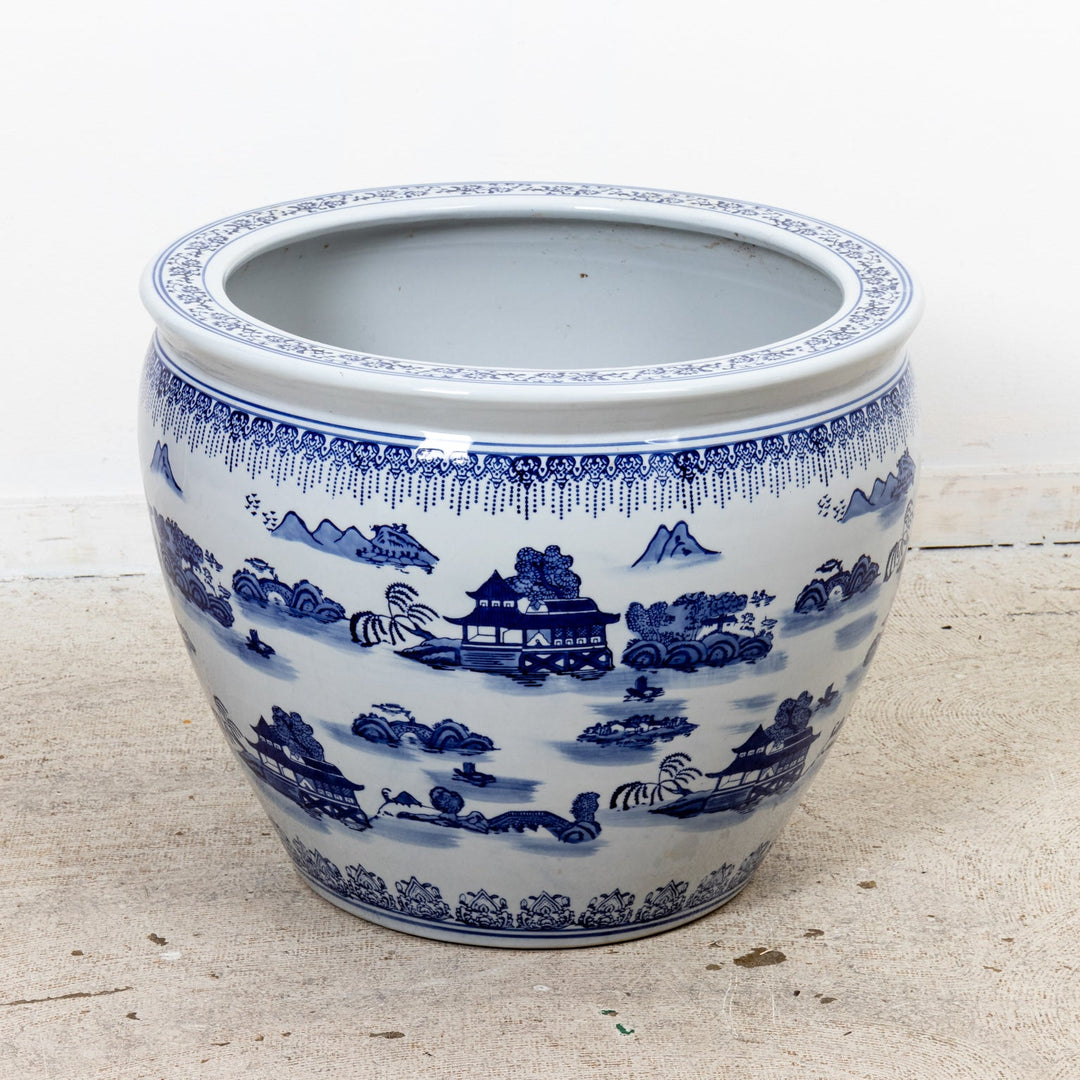 Large Blue and White Planter  The Antique And Artisan Gallery Online
