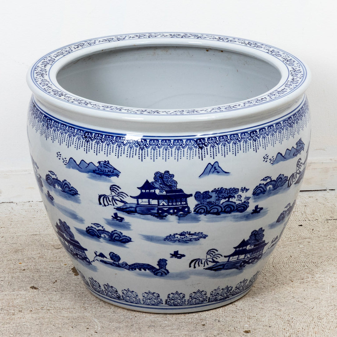 Large Blue and White Planter – The Antique And Artisan Gallery Online