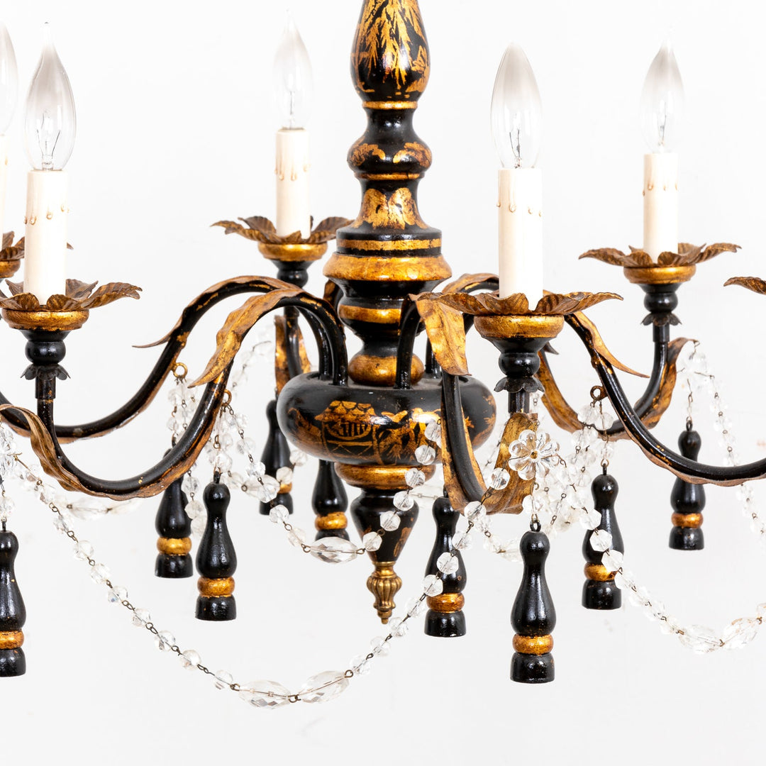 The Federalist Black Chinoiserie Chandelier – The Antique And